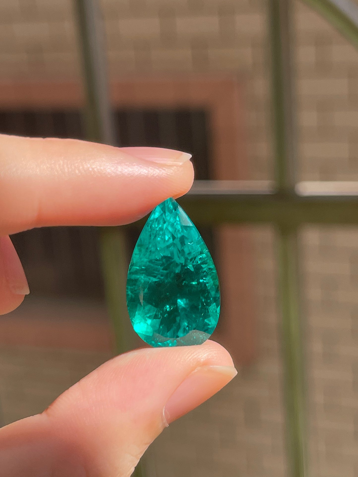 Pirmiana 19.42ct Pear Shape Lab Grown Emerald