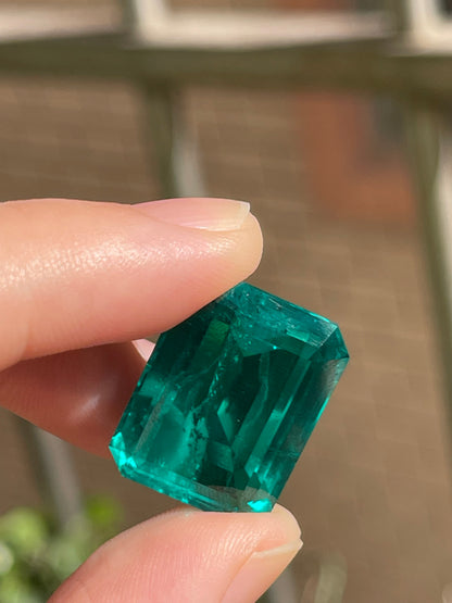 Pirmiana 27.73ct Emerald Cut Lab Grown Emerald