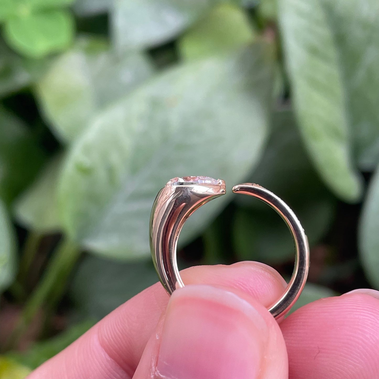 Pirmiana Custom Design 14K Yellow Gold Pear Shape 5x7mm Lab Grown Diamond Ring