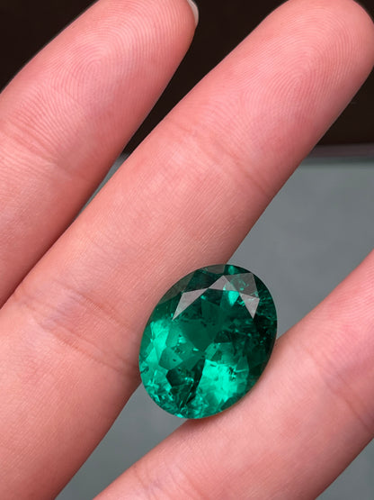 Pirmiana 13.8ct Oval Lab Grown Emerald