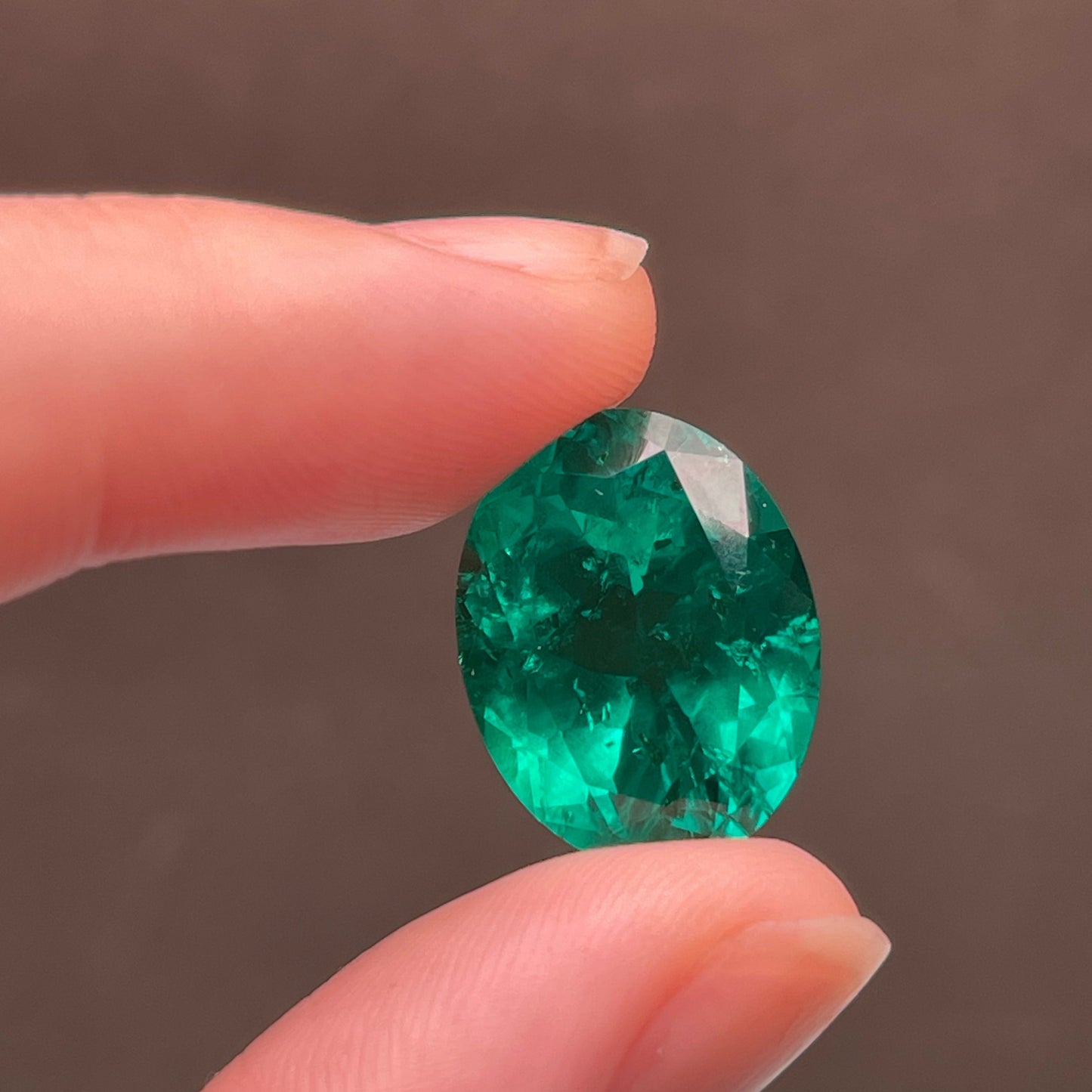 Pirmiana 13.8ct Oval Lab Grown Emerald
