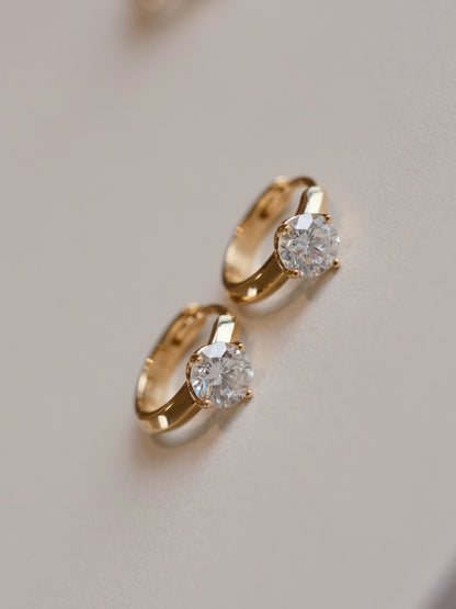 Pirmiana Custom Design 18k Yellow Gold Round Shape 0.5ct 0.3ct 0.2ct Each Lab Grown Diamond Earrings