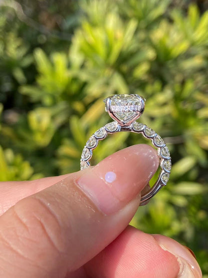 Pirmiana Custom Design 18k White Gold Oval Shape 5ct E Color Lab Grown Diamond Ring