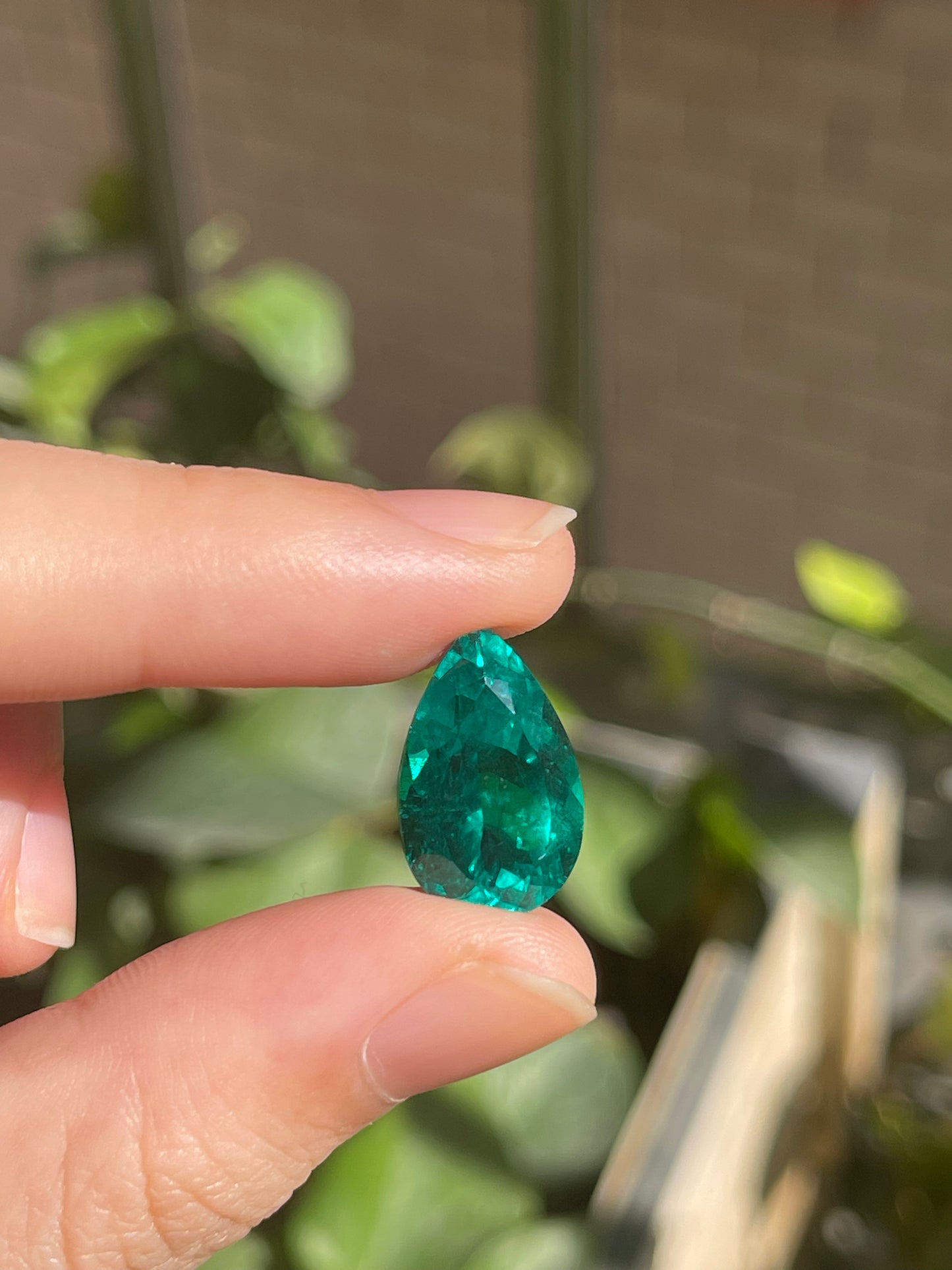 Pirmiana 8.09ct Pear Shape Lab Grown Emerald