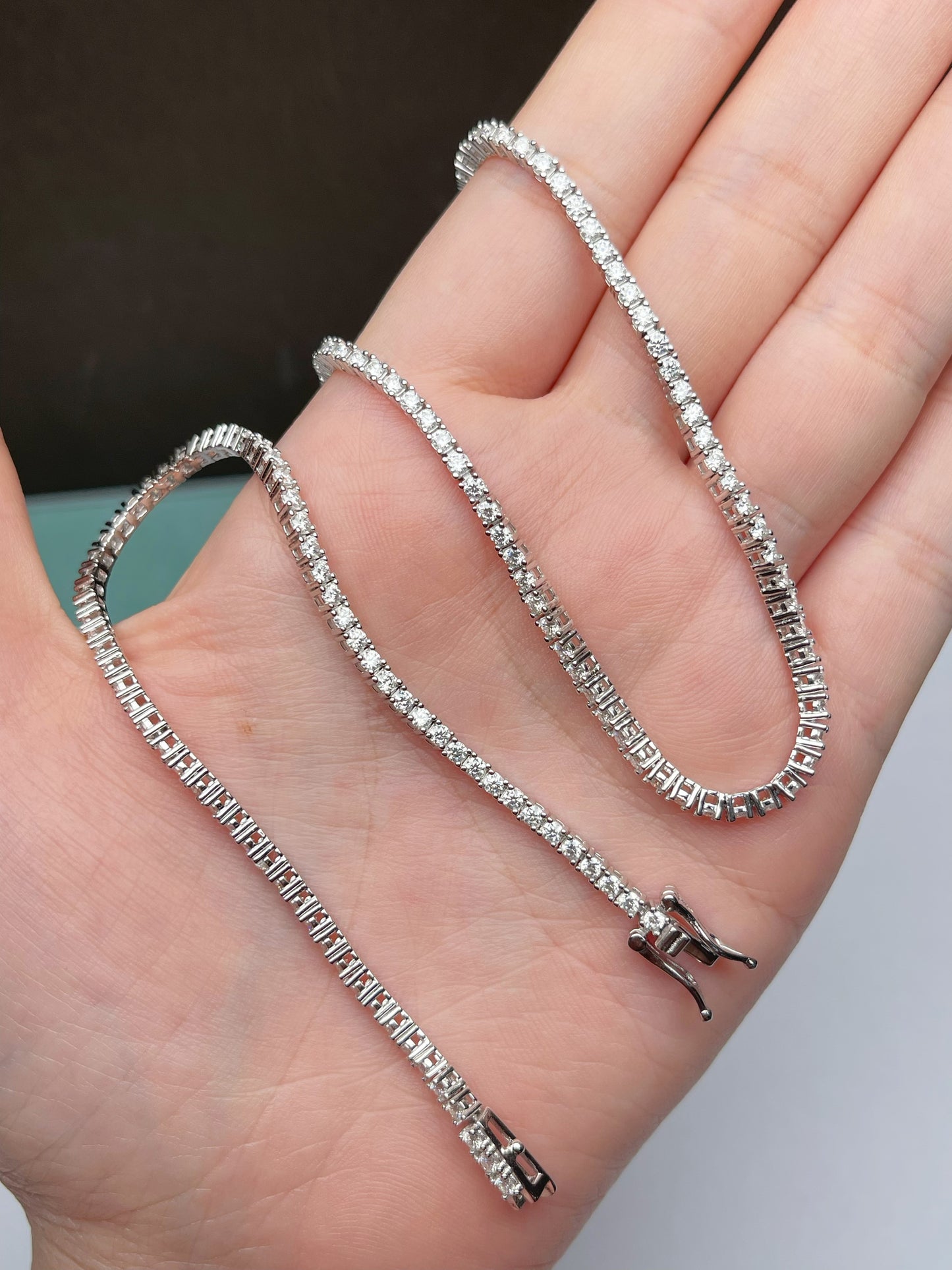 Pirmiana New Fashion Classic Moissanite Tennis Chain Bracelets and Necklaces S925 Silver Jewelry Party Gift