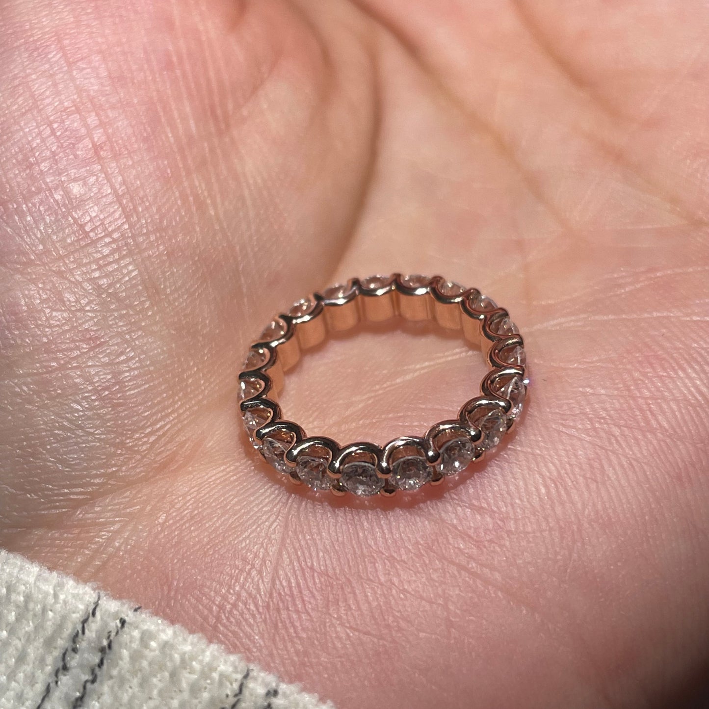 Pirmiana Custom Design 18k Rosa Gold  Round Shape 3mm Lab Grown Diamonds Ring