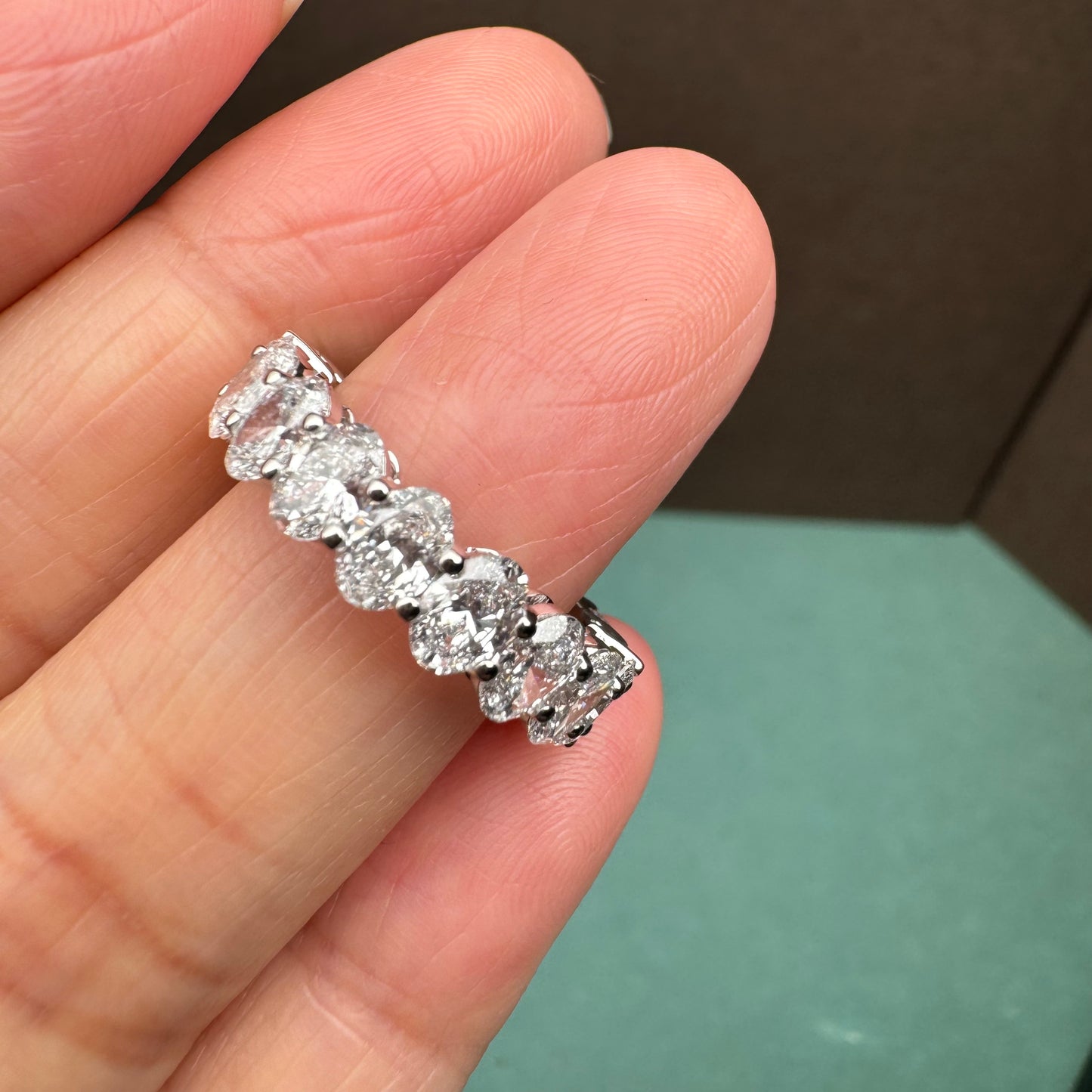 Pirmiana Custom Design 18k Gold Total 5.8ct Emerald Cut With Oval Cut Lab Grown Diamond Ring for Women Exquisite Elegant Fine Jewelry