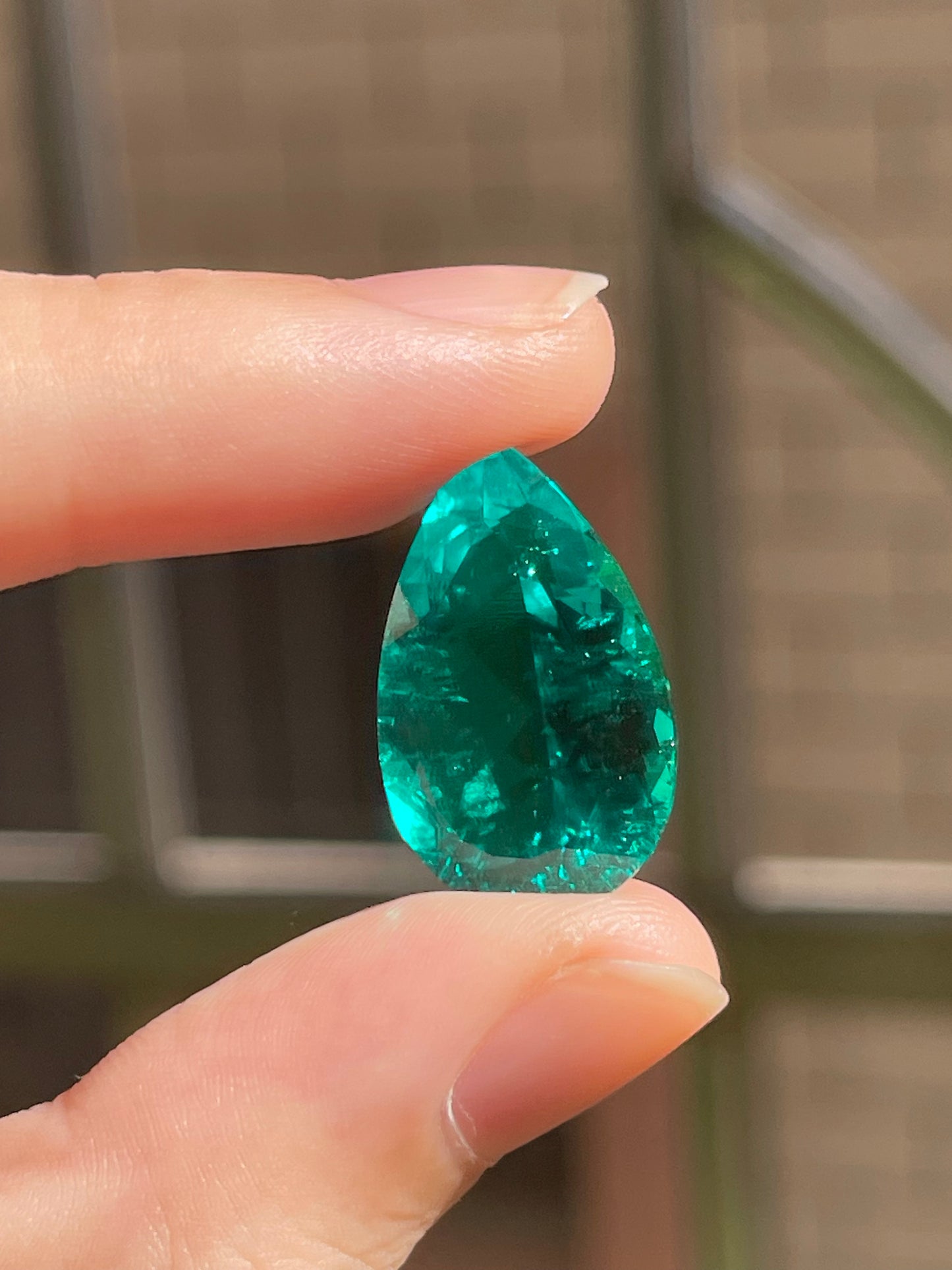Pirmiana 13.86ct Pear Shape Lab Grown Emerald