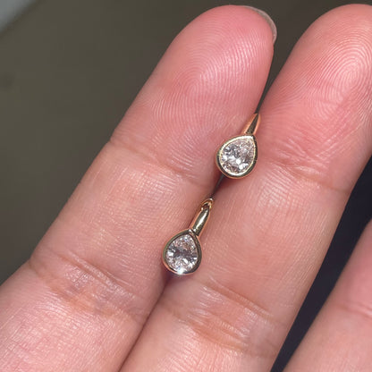 Pirmiana Custom Design 18k Yellow Gold Pear 4x5mm Lab Grown Diamond Earrings