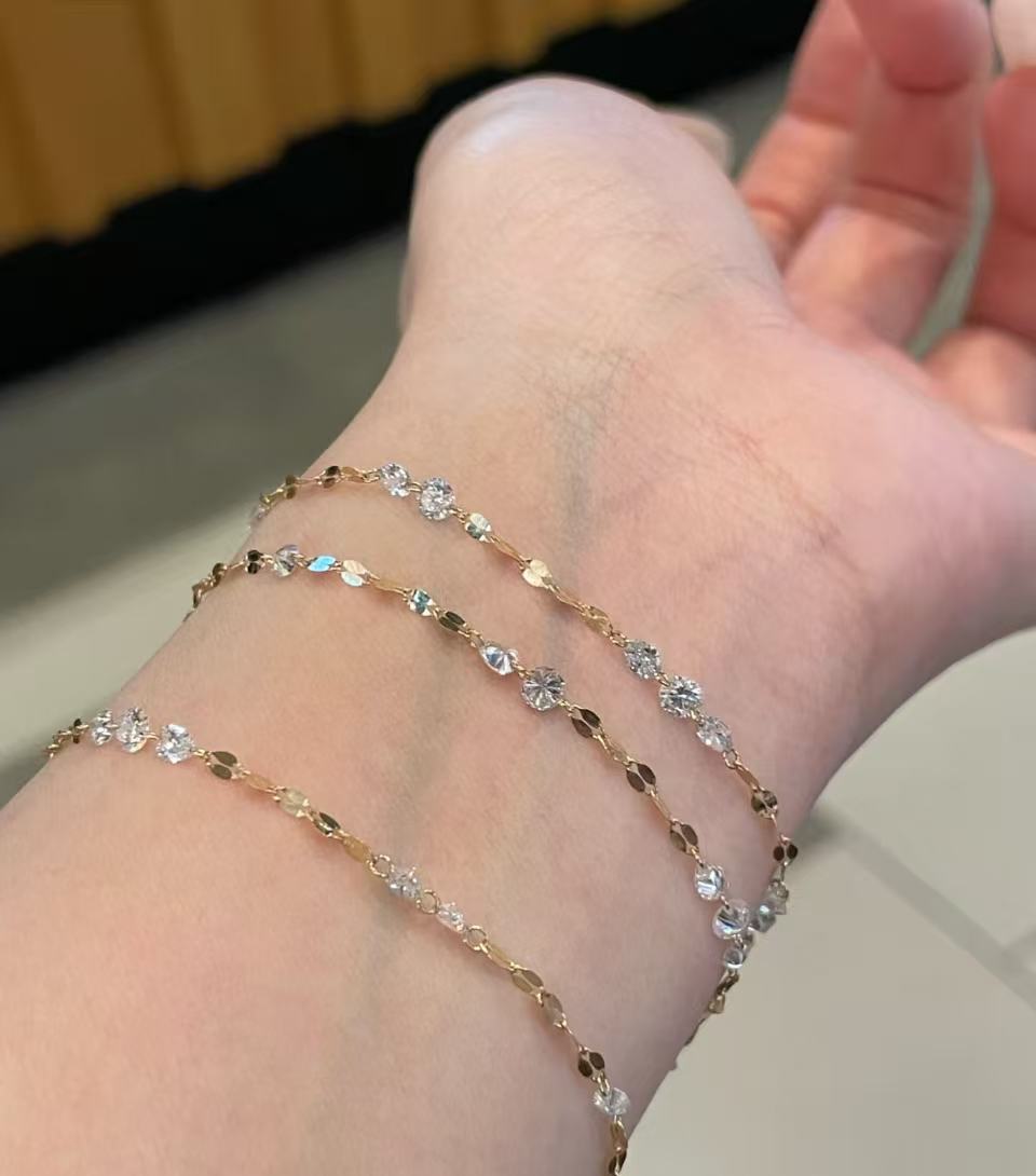 Pirmiana Jewelry Customized 18K Yellow Gold DEF Each Lab Grown Diamond Bracelet Engagement for Women Fine Jewelry
