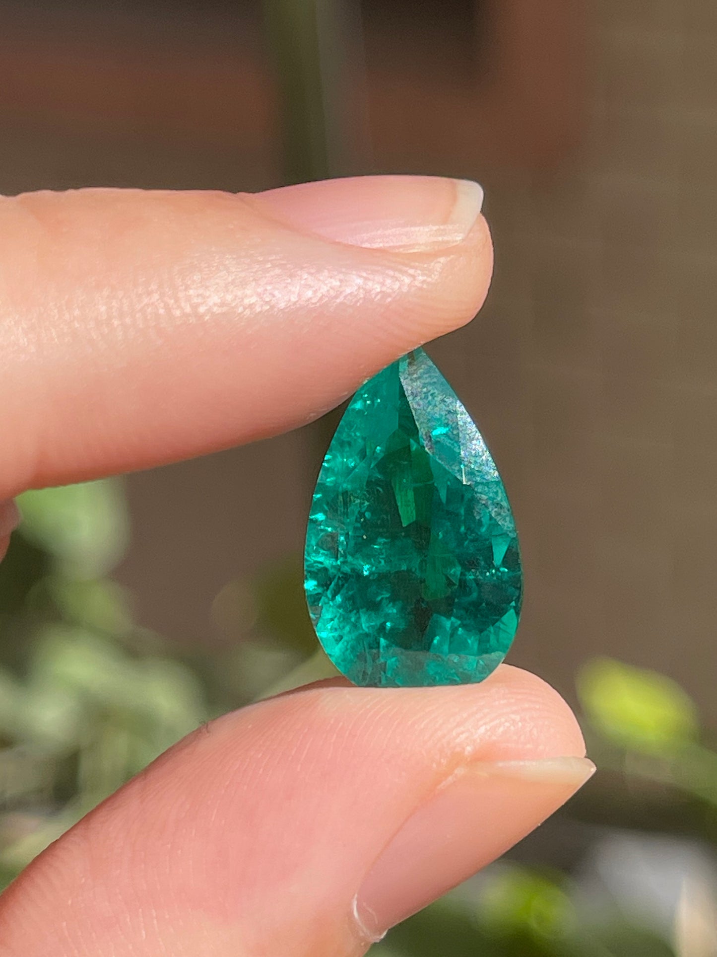 Pirmiana 7.16ct Pear Shape Lab Grown Emerald