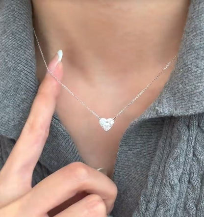 Ruif Jewelry Classic Design 18k white gold 3ct Heart Shape Lab Grown Diamond Pendant Necklace Gemstone Jewelry