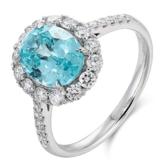 Pirmiana Hot Sale PT950 3.4ct Lab Grown Paraiba Sapphire Ring Engagementring Women