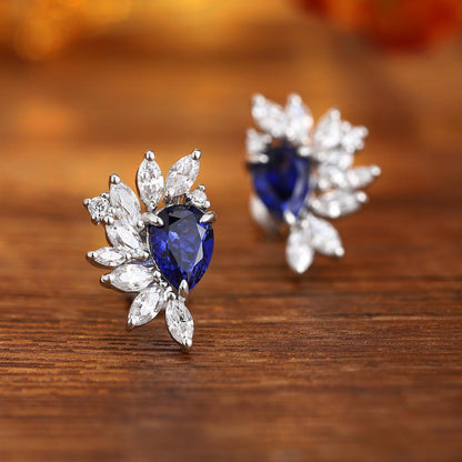 Pirmiana New Arrival 1.89ct Lab Grown Sapphire Earring Studs S925 Silver Jewelry Earrings for Women