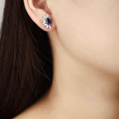 Pirmiana New Arrival 1.89ct Lab Grown Sapphire Earring Studs S925 Silver Jewelry Earrings for Women