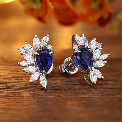 Pirmiana New Arrival 1.89ct Lab Grown Sapphire Earring Studs S925 Silver Jewelry Earrings for Women