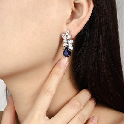 Pirmiana New Arrival 8.83ct Lab Grown Sapphire Earring Studs S925 Silver Jewelry Earrings for Women