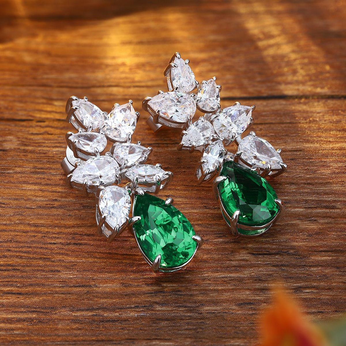 Pirmiana Hot Sale S925 Silver 5.79ct Lab Grown Emerald Ring Women Engagement Fashion Finger Gemstone Jewelry