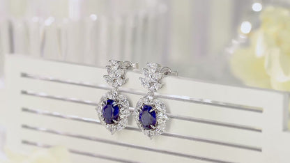 Pirmiana New Arrival 5.09ct Lab Grown Sapphire Earring Studs S925 Silver Jewelry Earrings for Women