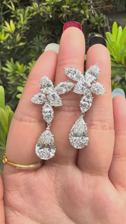 Pirmiana Custom Design 14K White Gold Earrings For Women 4ct Each D VS1  CVD Diamond Jewelry