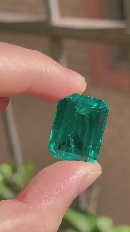 Pirmiana 27.73ct Emerald Cut Lab Grown Emerald