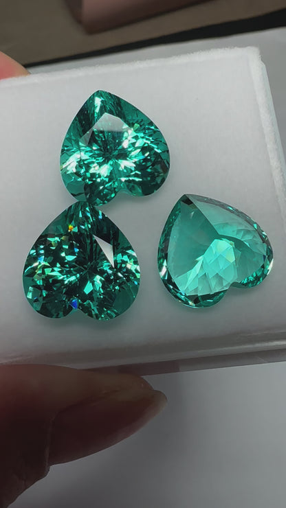 Pirmiana Heart shape Lab Grown Paraiba Loose Gemstones for Jewelry Making