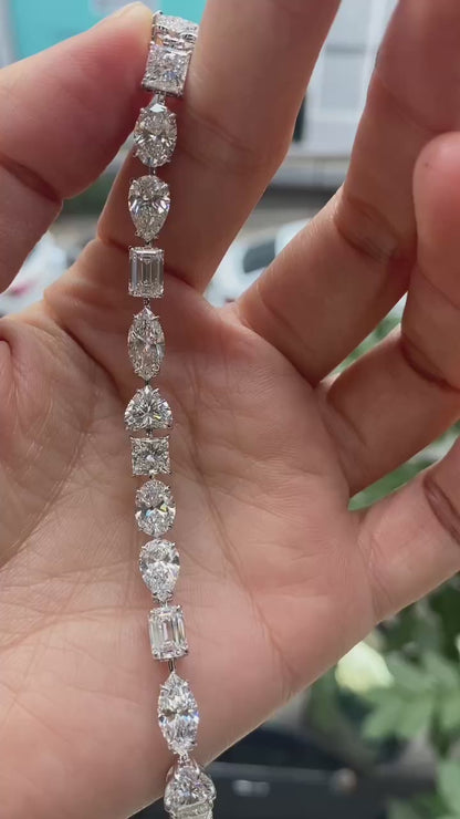 Ruif Customize 18k Gold about 1ct Each Different Lab Grown Diamond Tennis Bralcelt for Women Bridal wedding Jewelry Gift