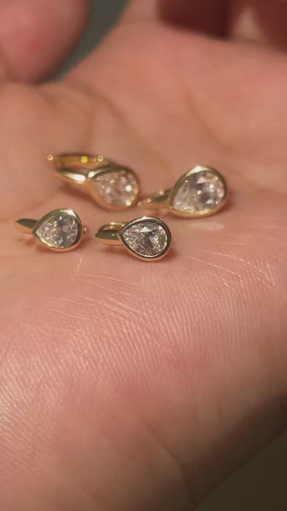 Pirmiana Custom Design 18k Yellow Gold Pear 4x5mm 5x7mm Lab Grown Diamond Earrings