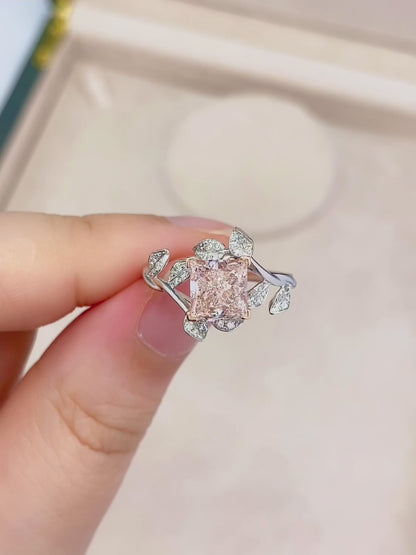 Pirmiana New Fashion 1.32ct shining Lab Grown Pink Diamond Rings PT950 Platinum Jewelry Engagement Gift Women