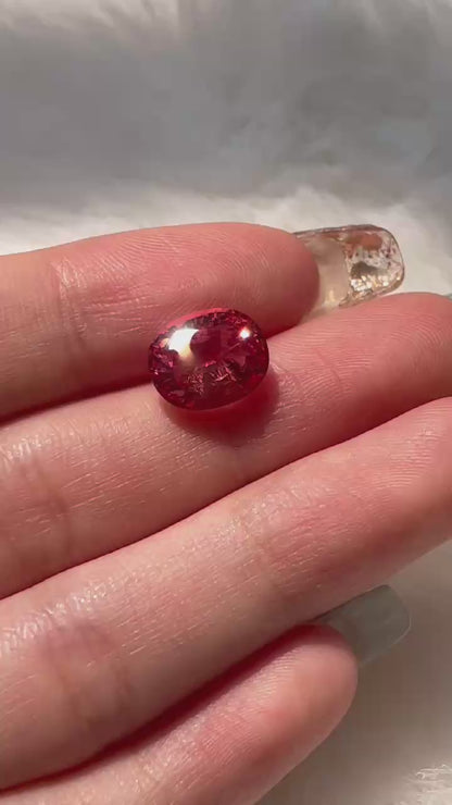 Pirmiana Oval shape Lab Grown Padparadscha Loose Gemstones for Jewelry Making