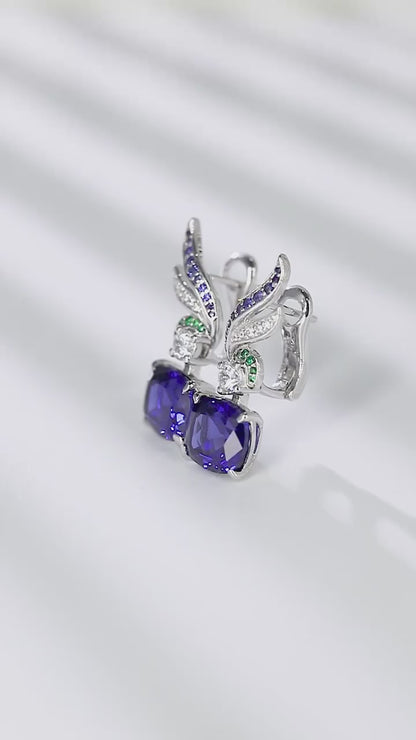 Pirmiana New Arrival 7.19ct Lab Grown Sapphire Earring Studs S925 Silver Jewelry Earrings for Women