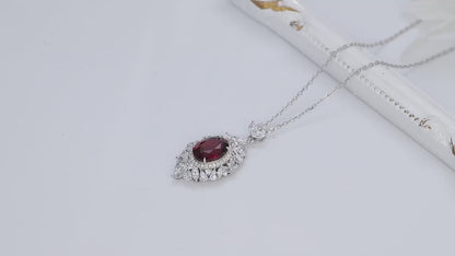 Pirmiana Fashion 18.68ct Natural Garnet Necklace S925 Silver Jewelry Engagement Gift Women