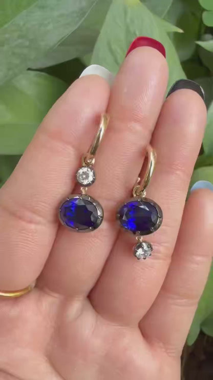 Pirmiana Jewelry Customized 14k Yellow Gold 7x9mm 5ct total Lab Grown Sapphire Earrings for Women Party Gift