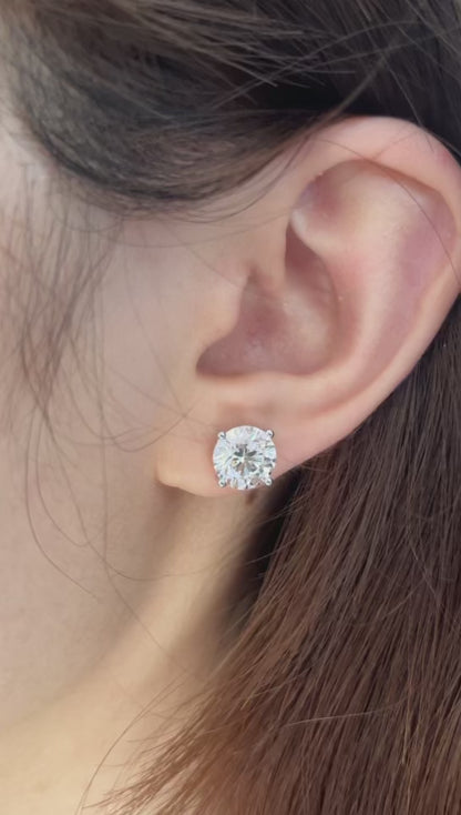 Pirmiana Custom Design 14K White Gold Earrings for Women 2.5ct Each CVD Lab Grown Diamond Jewelry
