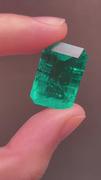 Pirmiana 26.77ct Emerald Cut Lab Grown Emerald