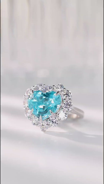 Pirmiana Hot Sale S925 Silver 9.35ct Lab Grown Paraiba Sapphire Ring Engagementring Women