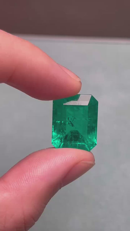 Pirmiana 15.86ct Emerald Cut Lab Grown Emerald