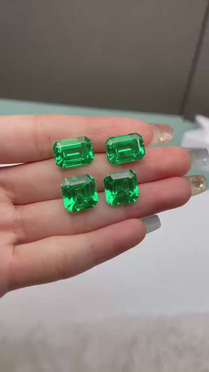 Pirmiana Emerald/Asscher shape Lab Grown Tsavorite Loose Gemstones for Jewelry Making