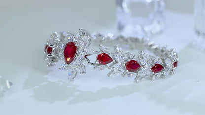 Pirmiana New S925 Silver 8.35ct Lad Grown Ruby Bracelet High Fine Jewelry for Women Party Gift