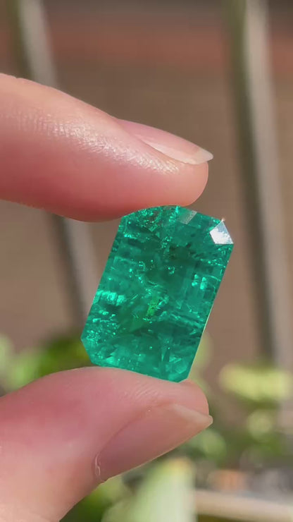 Pirmiana 16.62ct Emerald Cut Lab Grown Emerald