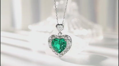 Pirmiana New Fashion 3.42ct Lab Grown Emerald Necklace S925 Silver Jewelry for Woman Gift Pendants