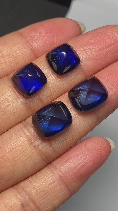 Pirmiana 10ct Sugar-loaf Lab Grown Royal Sapphire Loose Gemstones for Jewelry Making