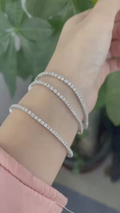 Pirmiana New Fashion Classic Moissanite Tennis Chain Bracelets and Necklaces S925 Silver Jewelry Party Gift