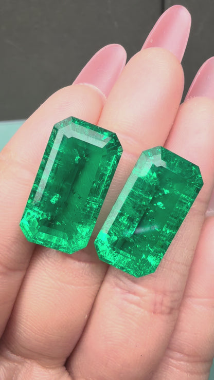 Pirmiana 12x22mm 16.35ct More Inclusion Emerald Cut Emerald Colombia Green Color Lab Grown Gemstones