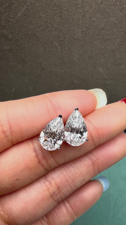 Pirmiana Jewelry Custom Design 18K White Gold Earrings for Women 3ct each CVD Lab Grown Diamond Jewelry