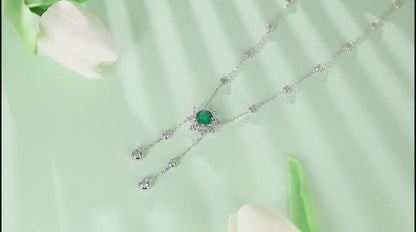 Pirmiana New Fashion 2.62ct Lab Grown Emerald Necklace S925 Silver Jewelry for Woman Gift Pendants