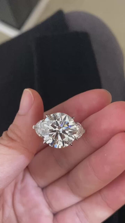 Ruif Customized 18k White Gold 11ct Round Cut Lab Grown Diamond for Women Wedding Jewelry