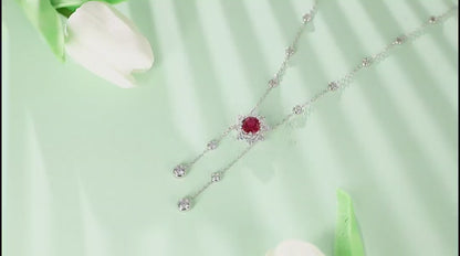 Pirmiana New S925 Silver 3.5ct Lad Grown Ruby Necklace High Fine Jewelry for Women Party Gift