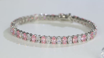 Pirmiana New Fashion 18.62ct Oval Simulated Diamond Bracelet S925 Silver Jewelry Engagement Gift Women