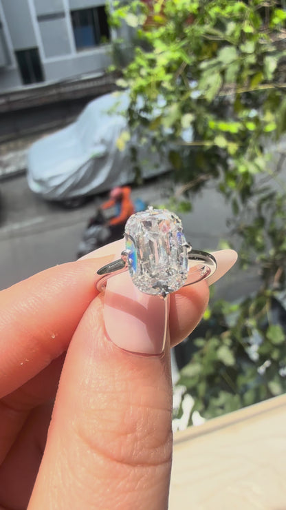 Pirmiana Jewelry Customized 14k White Gold 3.4ct Lab Grown Diamond Rings Engagement Wedding Band Rings for Women Fine Jewelry